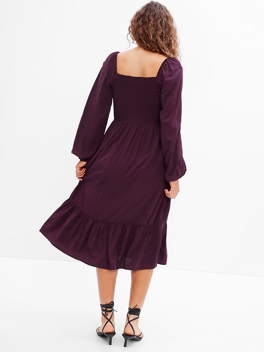 Image number 6 showing, Smocked Squareneck Midi Dress