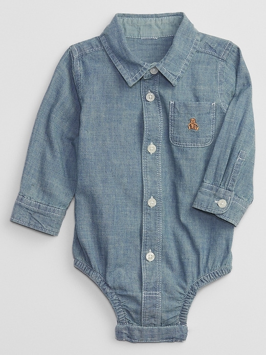 View large product image 1 of 1. Baby Chambray Bodysuit