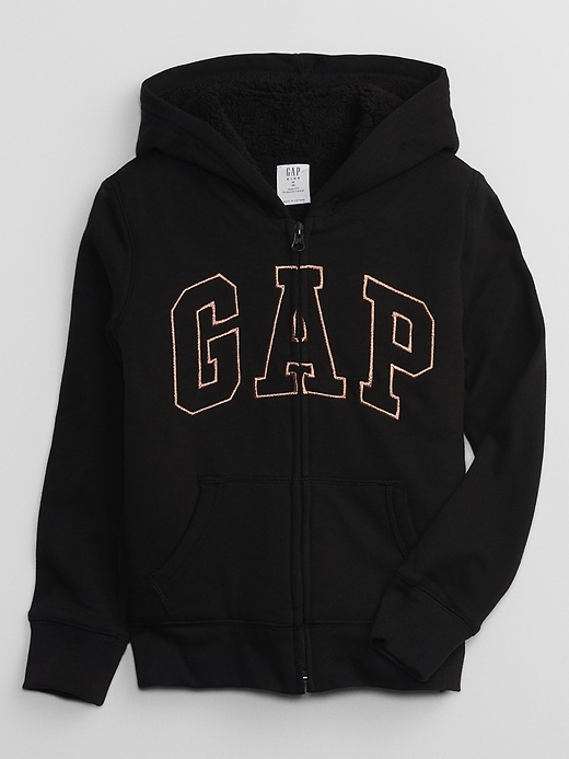 View large product image 1 of 1. Kids Gap Logo Sherpa Zip Hoodie