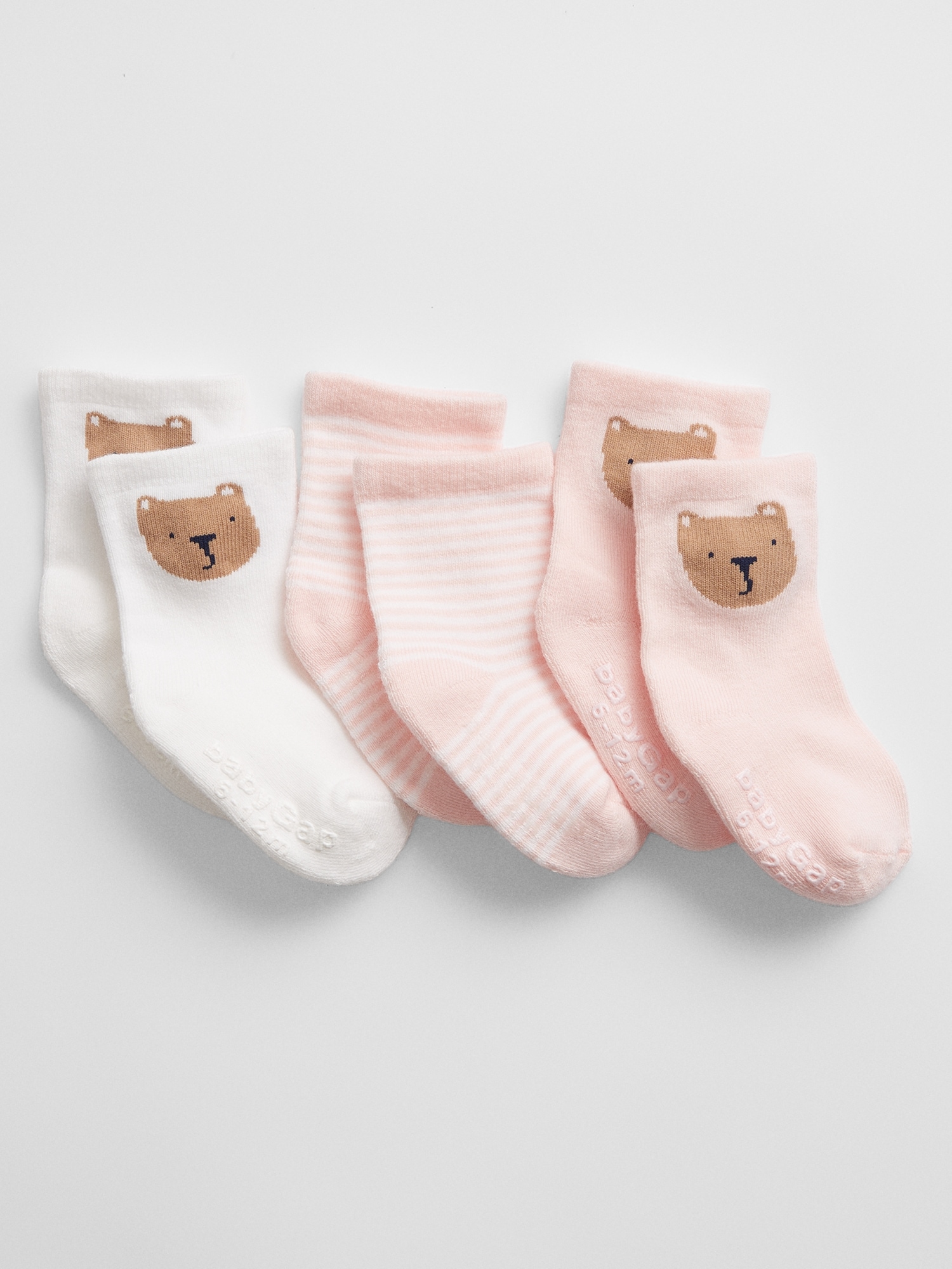 Pink Teddy Bear Small Puff Baby Socks For - Boy and Girl