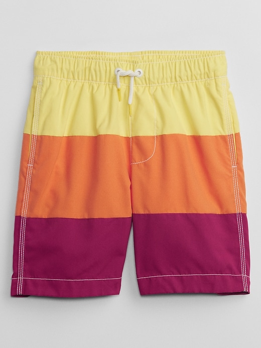 View large product image 1 of 1. Kids Colorblock Swim Trunks