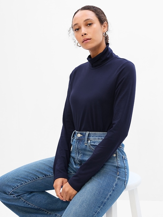 Stretch Jersey Turtleneck Top | Gap Factory