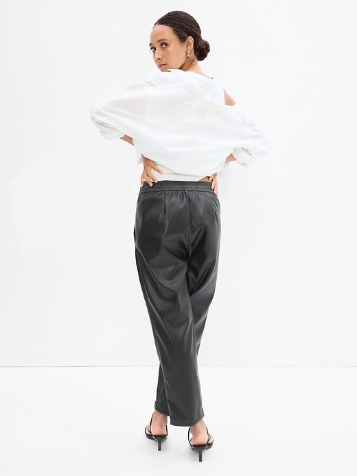Image number 2 showing, Mid Rise Faux-Leather Easy Pants