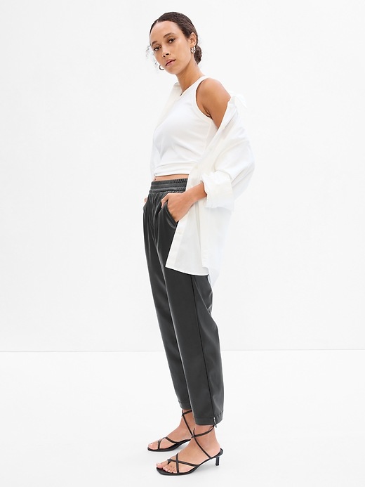 Image number 1 showing, Mid Rise Faux-Leather Easy Pants