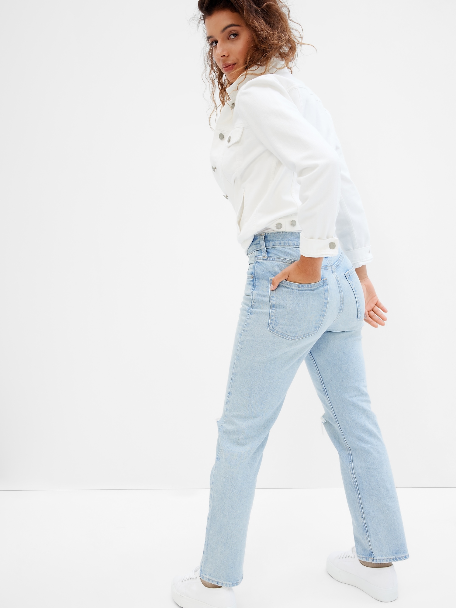 High Rise Destructed '90s Original Straight Jeans