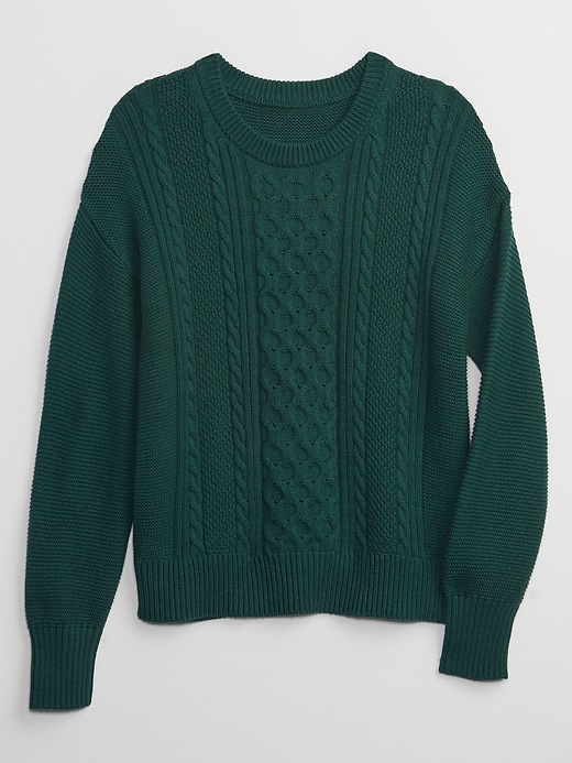 Image number 3 showing, Cable-Knit Crewneck Sweater