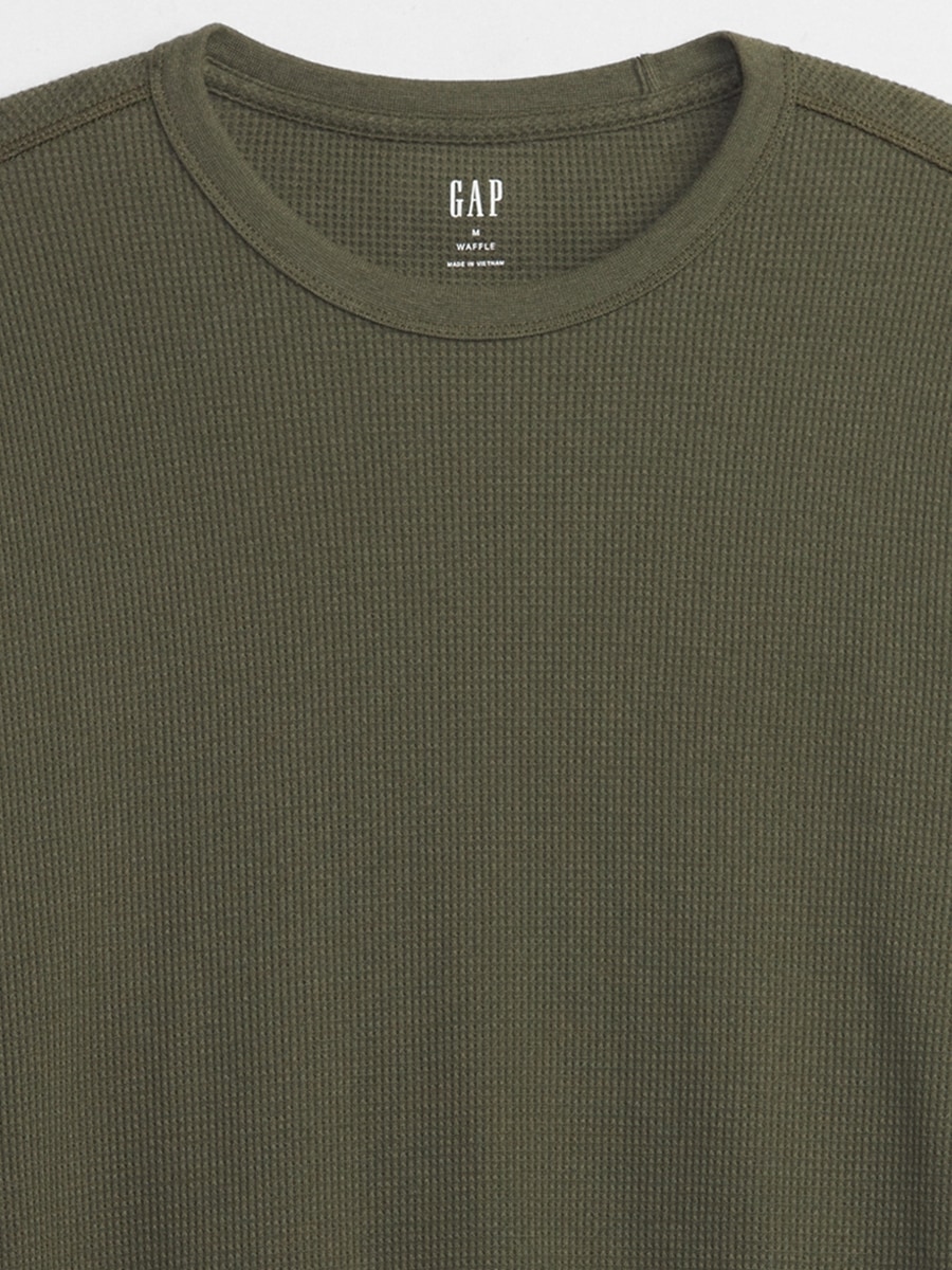 Waffle-Knit Crewneck T-Shirt | Gap Factory