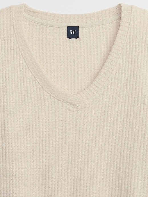 Image number 4 showing, Brushed Waffle-Knit PJ Shirt