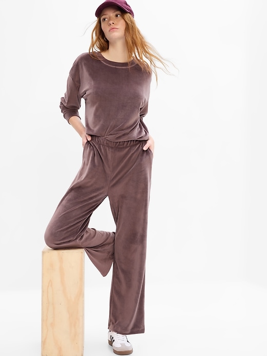 Image number 8 showing, Velour Straight Leg Pants