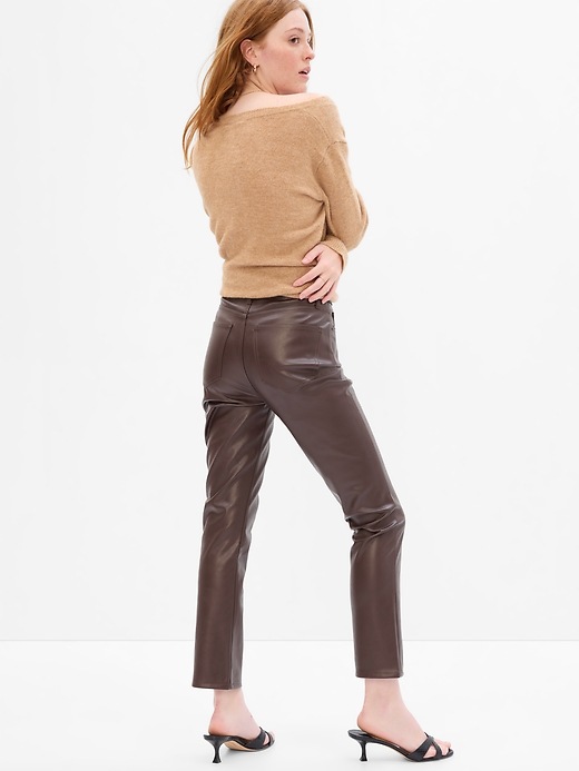 Image number 6 showing, High Rise Vintage Slim Faux-Leather Pants