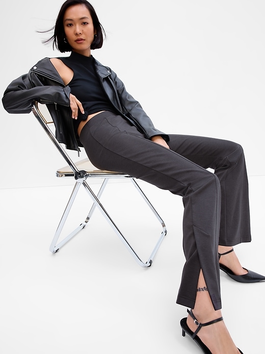 Image number 5 showing, Mid Rise Flare Ponte Pants