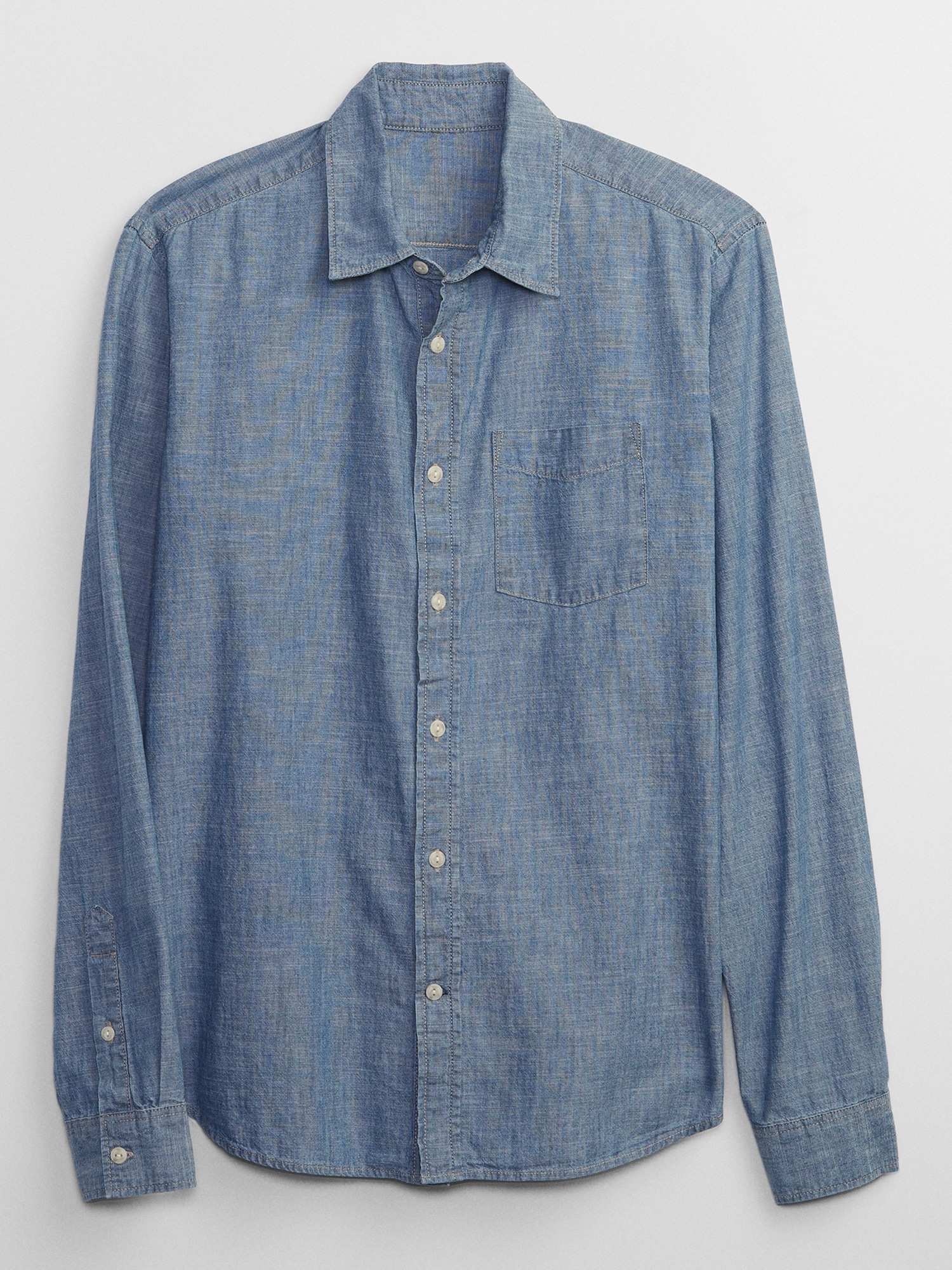 Chambray Shirt in Untucked Fit | Gap Factory