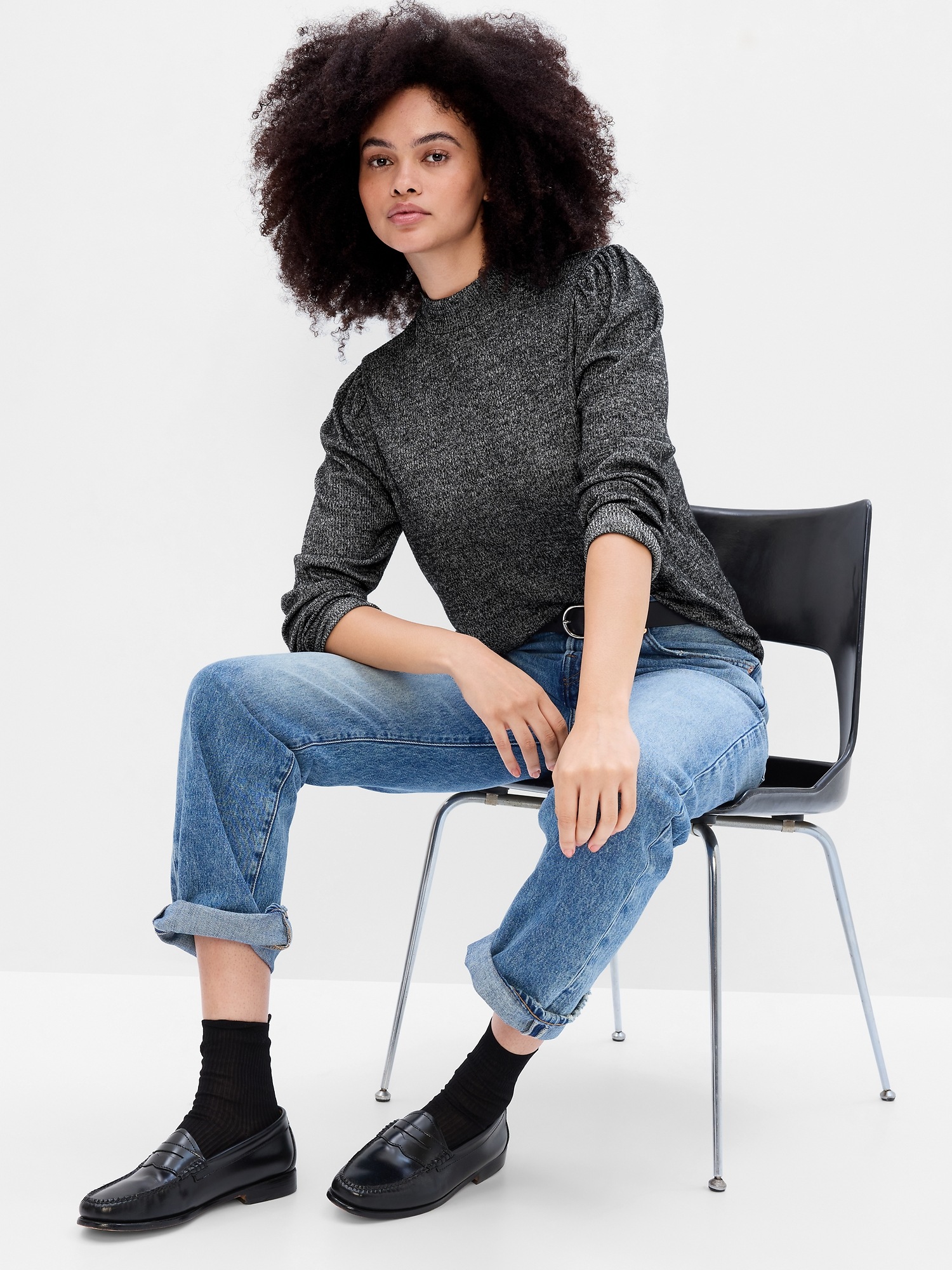 Gap Fitted Puff Sleeve Top