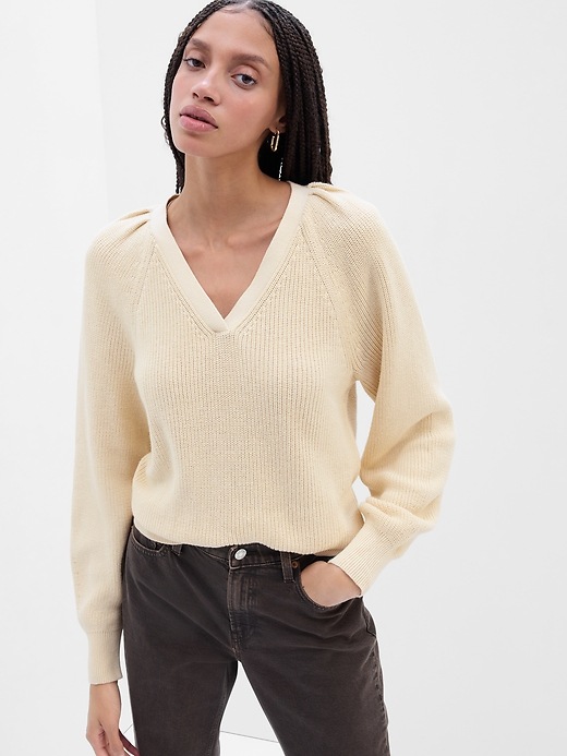 Image number 5 showing, Textured Puff Sleeve Sweater