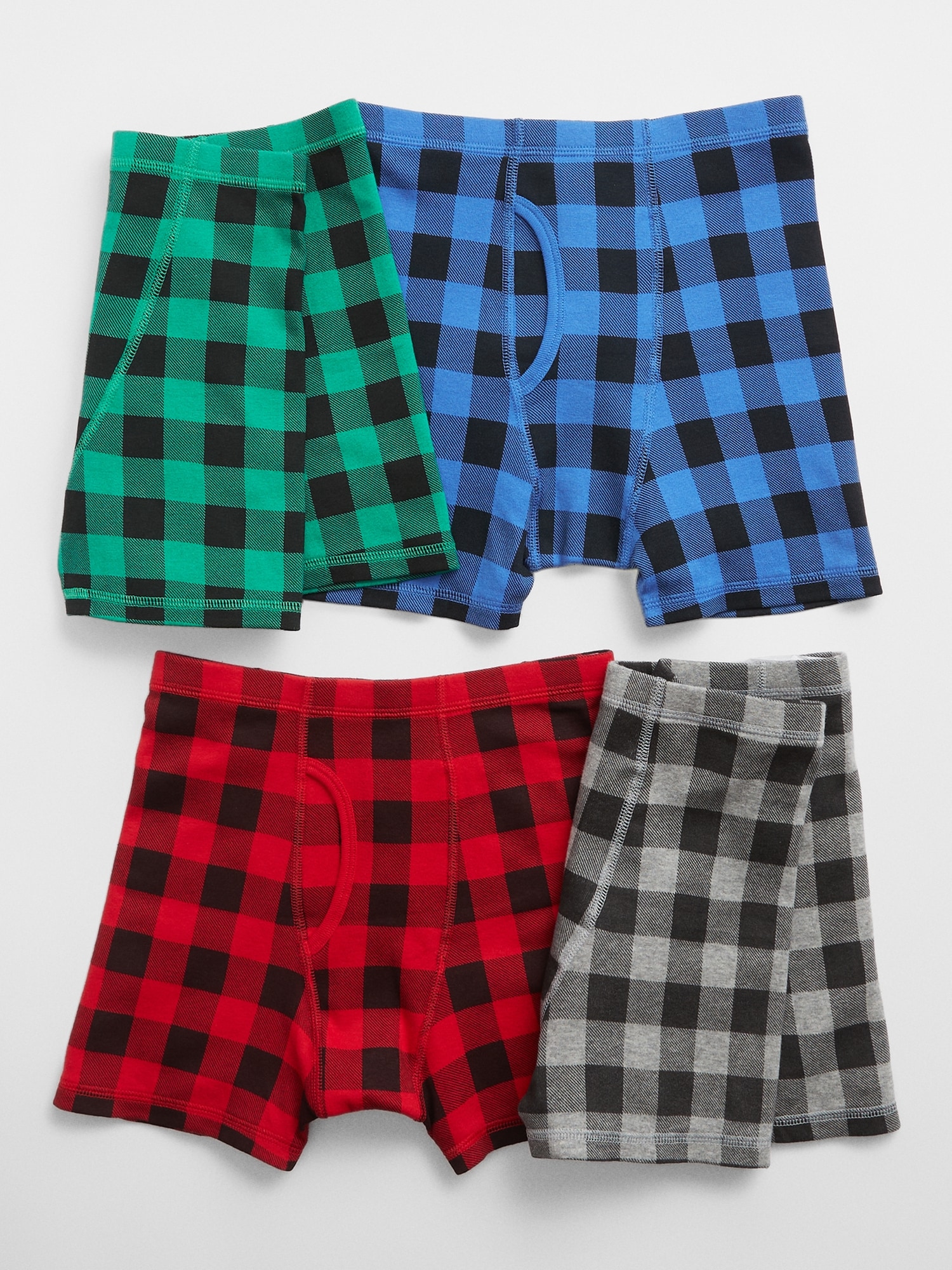 Kids Plaid Boxer Briefs (4Pack) Gap Factory