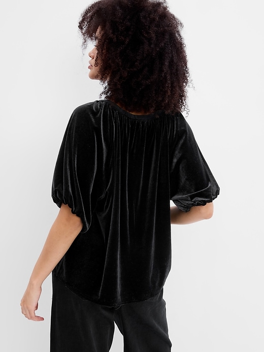 Image number 2 showing, Velvet Puff Sleeve Top