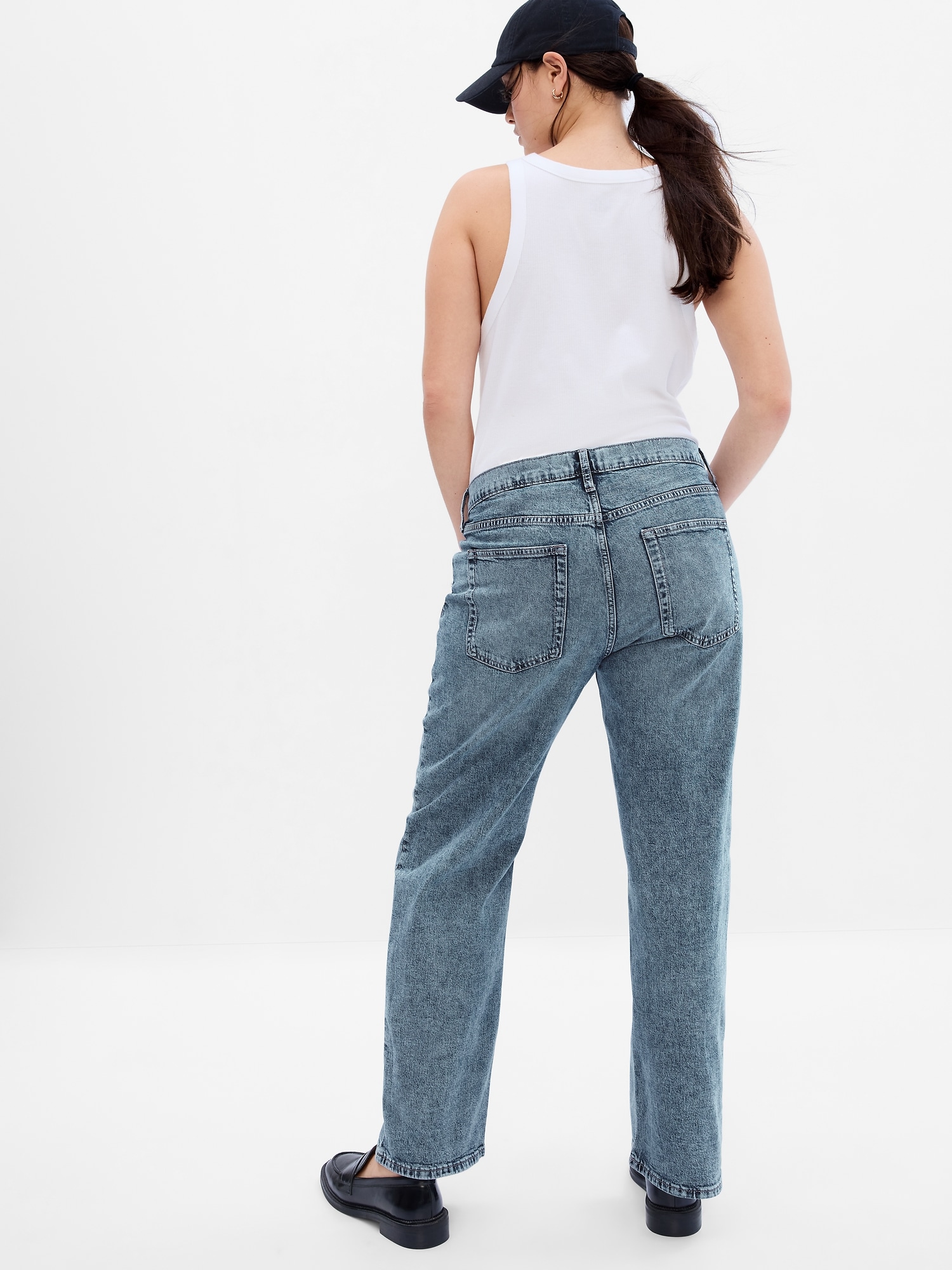 Gap Blue Mid Rise Organic Cotton 90s Loose Washwell Jeans