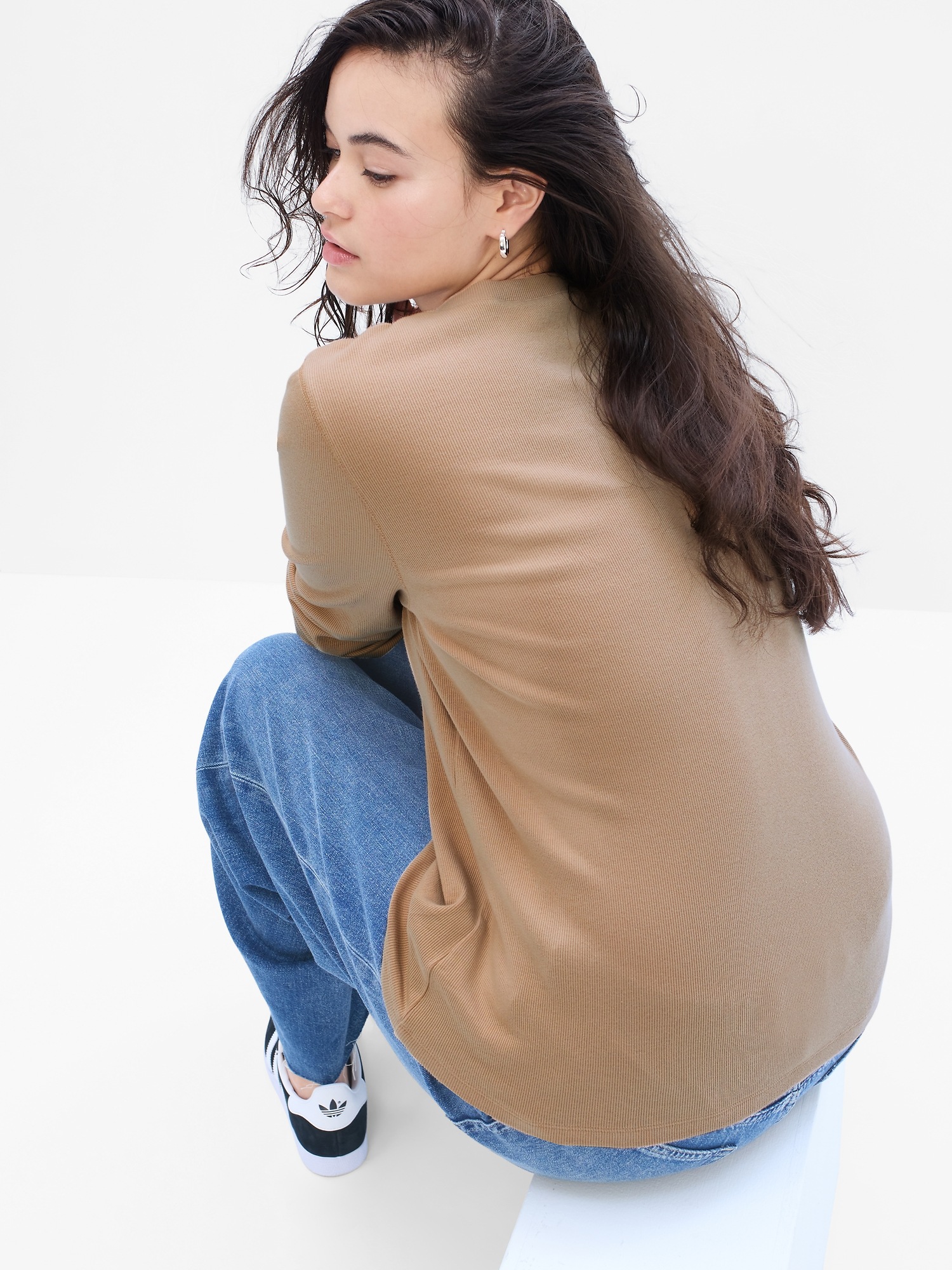 Ribbed Henley TShirt Gap Factory