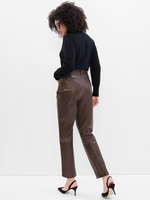 Image number 2 showing, High Rise Vintage Slim Faux-Leather Pants