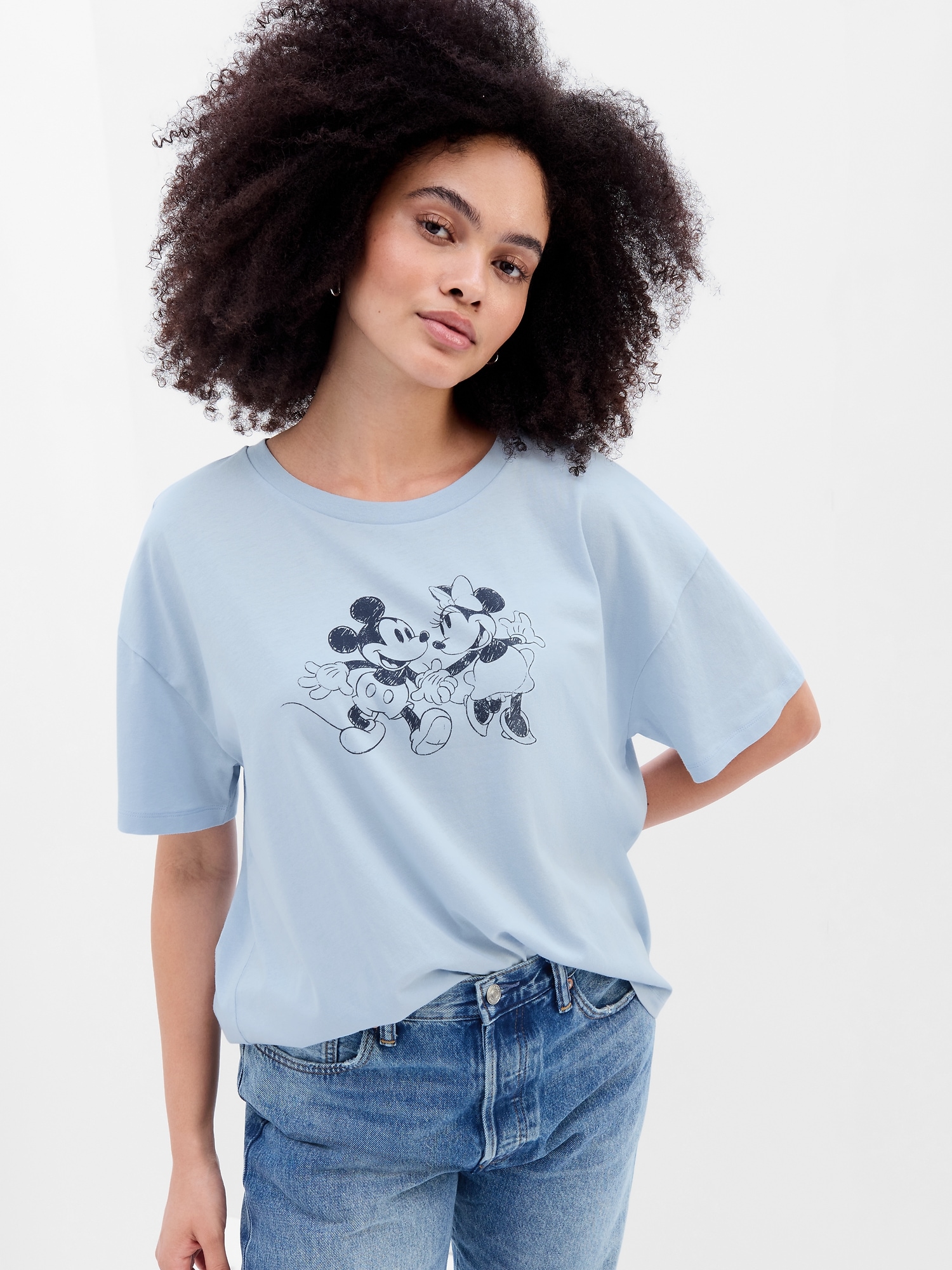 Disney Mickey Mouse and Minnie Mouse Relaxed Graphic T-Shirt