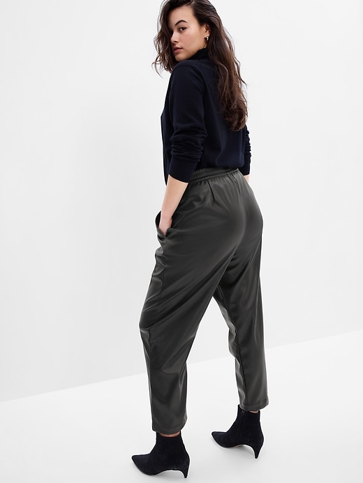 Image number 4 showing, Mid Rise Faux-Leather Easy Pants
