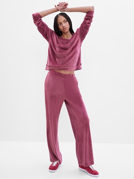 Image number 1 showing, Velour Straight Leg Pants