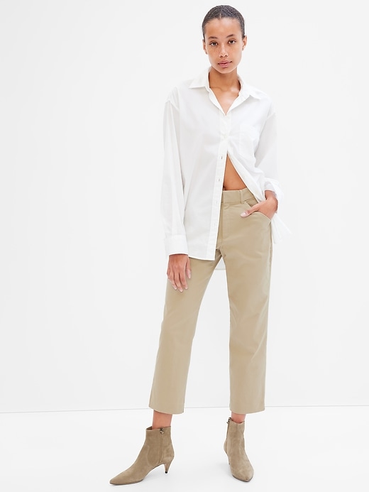 High Rise Slim Ankle Khakis | Gap Factory