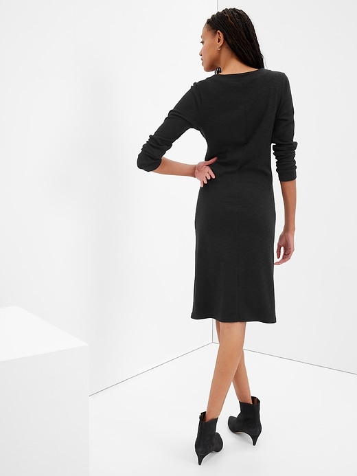 Image number 2 showing, Ribbed Henley Midi Dress