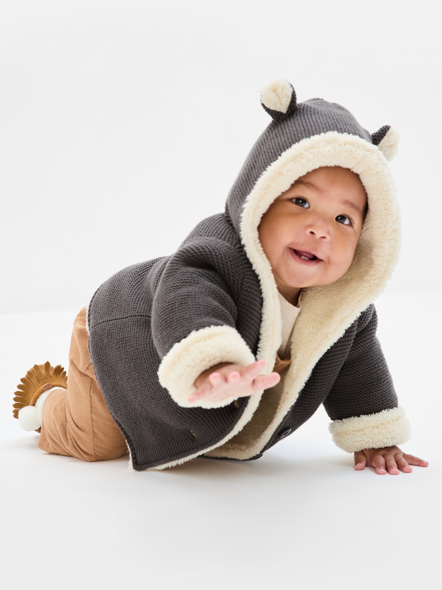 Baby Sherpa-Lined Cardigan | Gap Factory