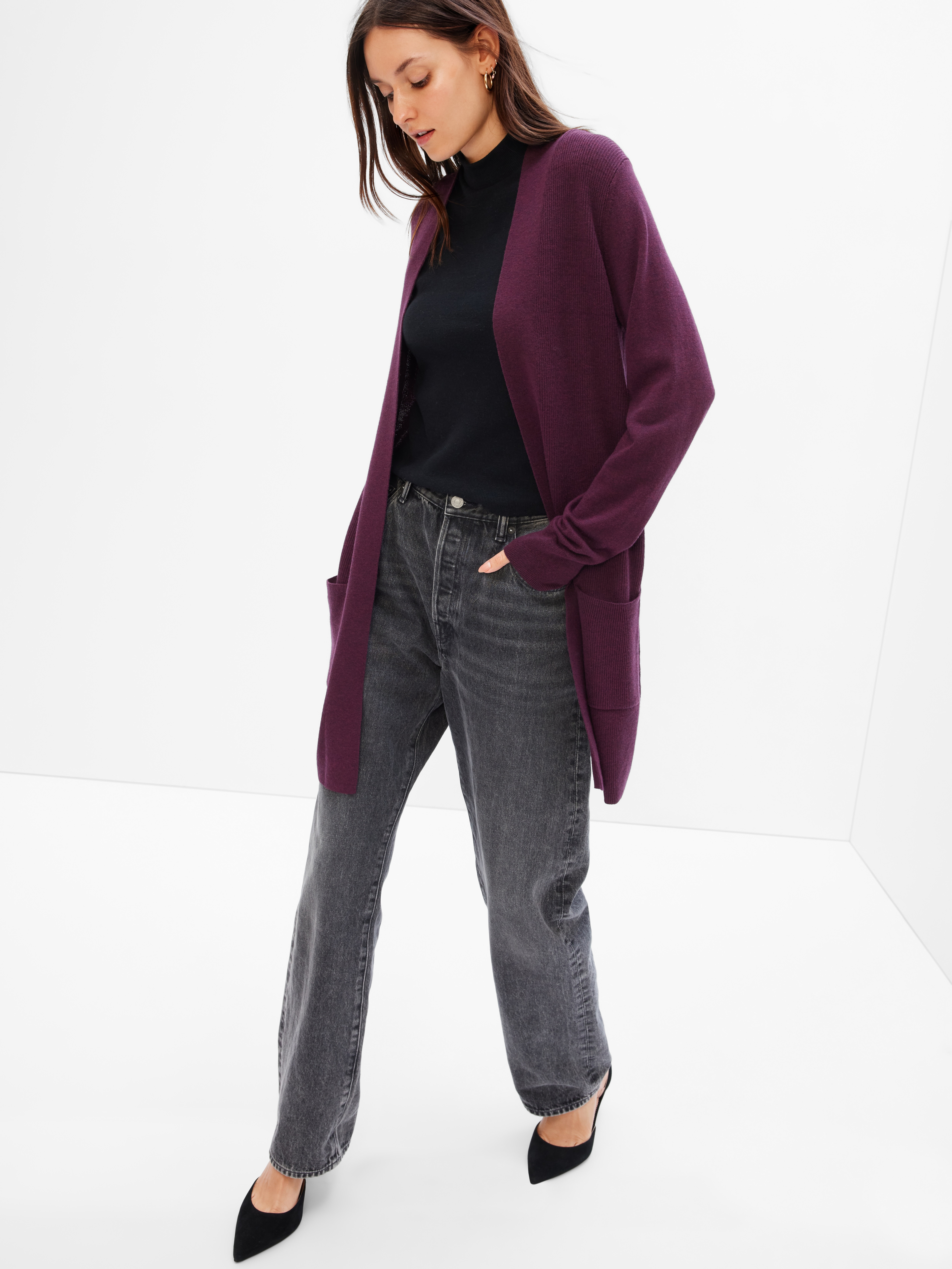 Long Open-Front Cardigan | Gap Factory