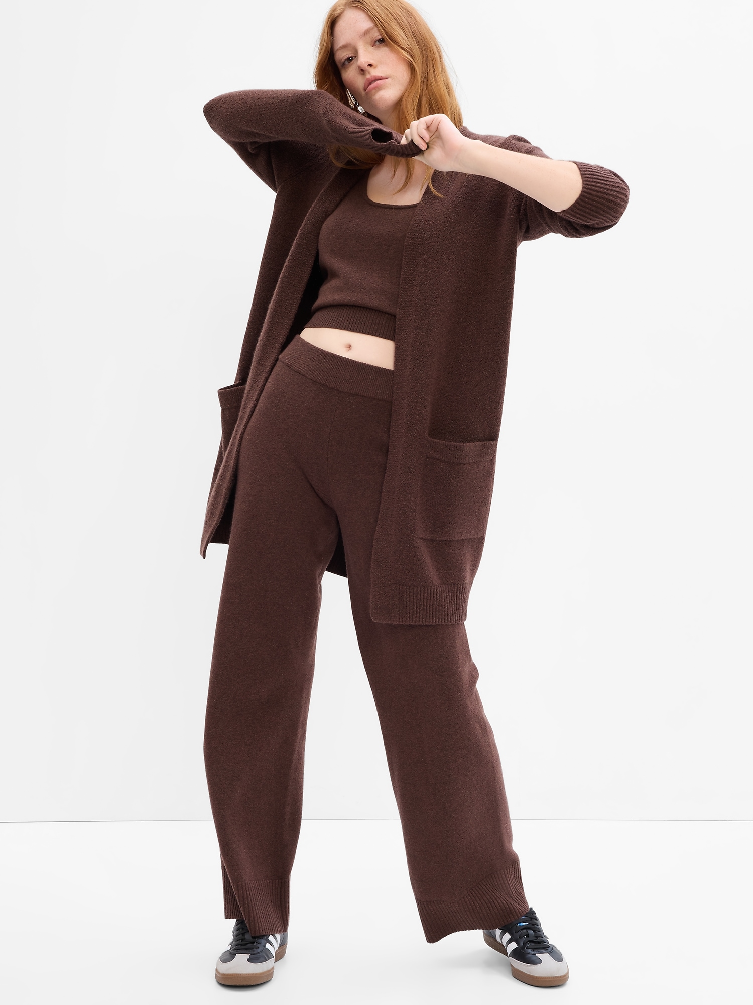 Cozy Long Open-Front Cardigan