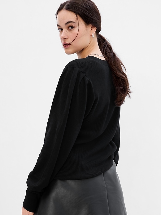 Image number 4 showing, Fitted Puff Sleeve Sweater