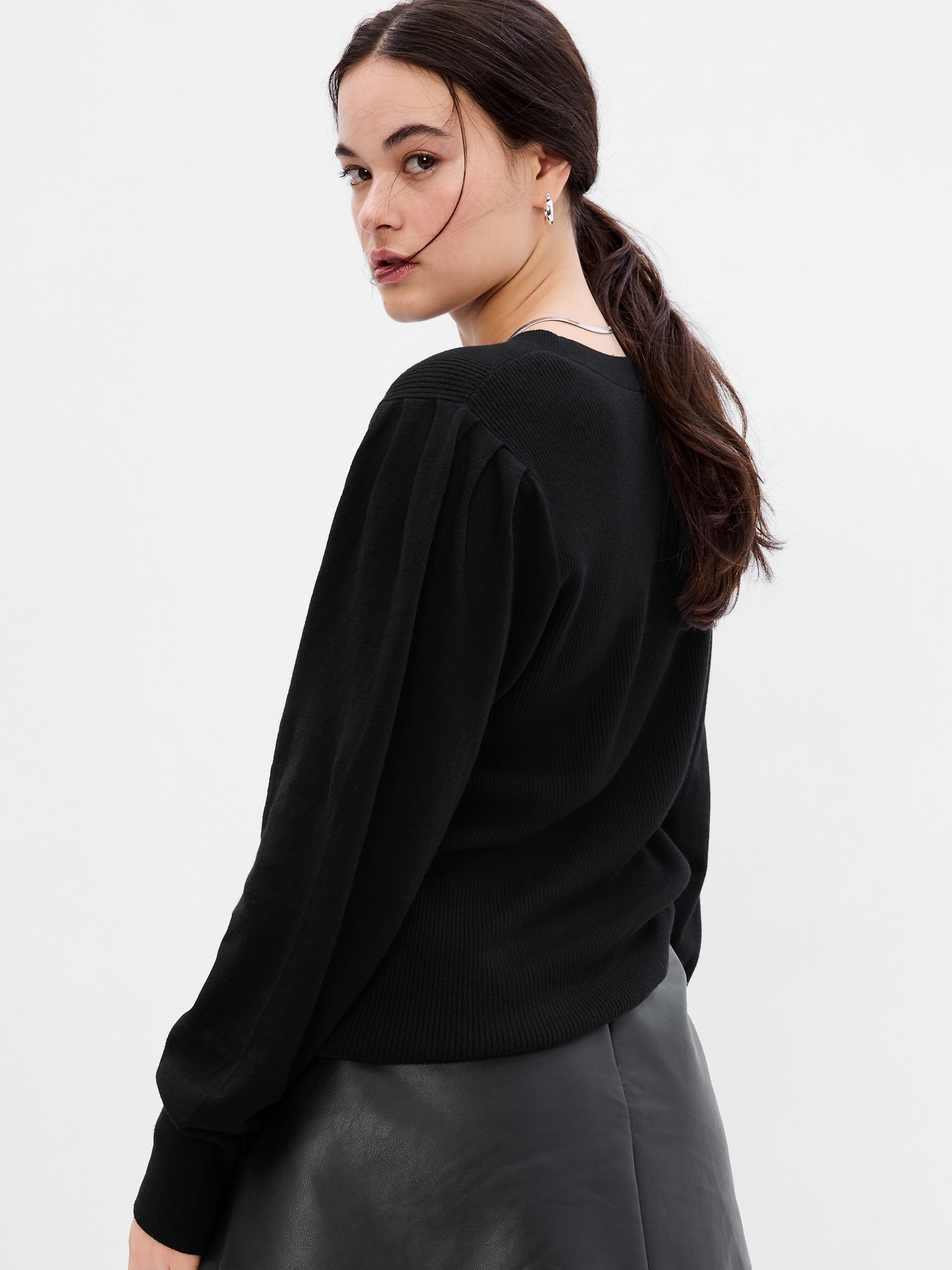 Puff sleeve deals pullover