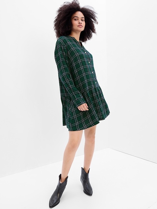 slim fit dress slacks Green Plaid Wool Swing Dress – Vintage Belted Midi Dress 5343 Green / XL main image 1