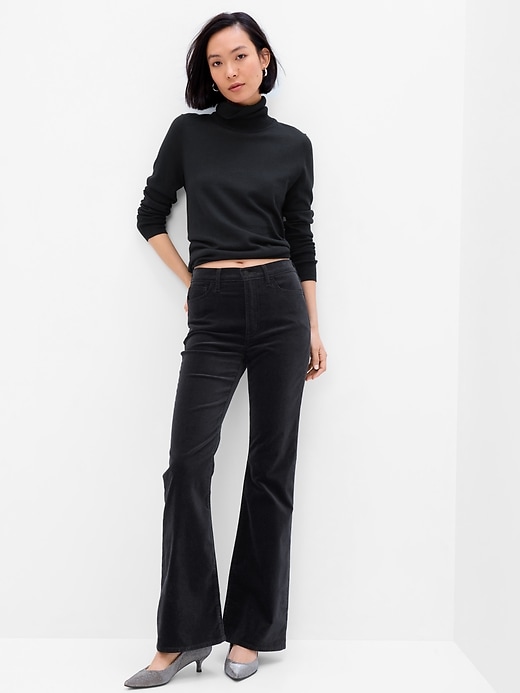 Image number 1 showing, High Rise '70s Flare Velvet Pants with Washwell