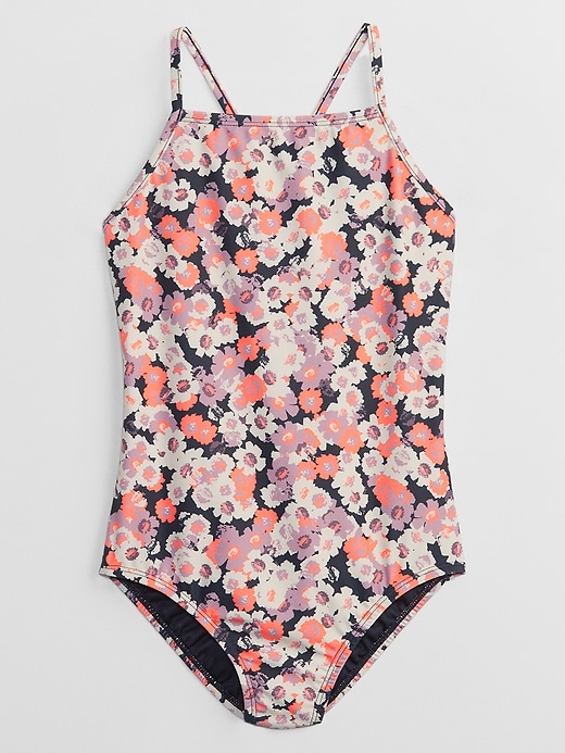 Image number 1 showing, Kids Floral Print Swim One-Piece