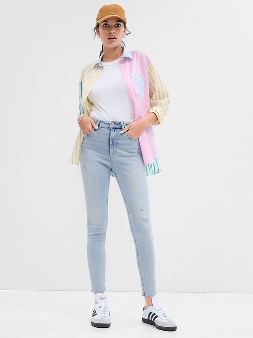 Sky High Destructed Jeans | Gap Factory