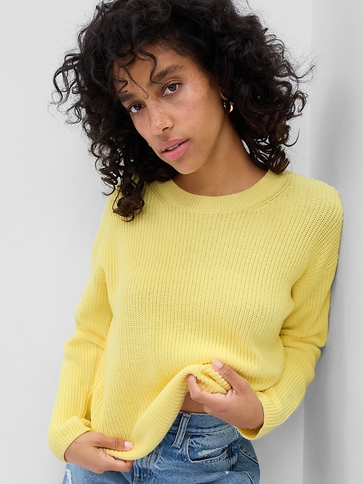 Shaker-Stitch Crewneck Sweater | Gap Factory