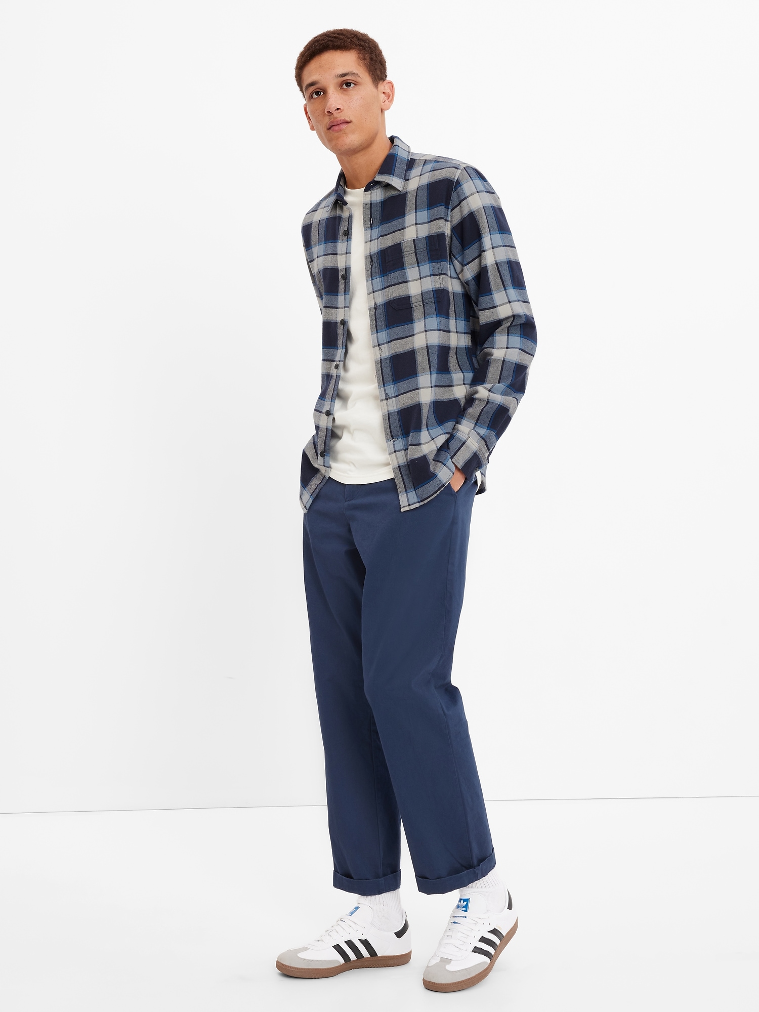 Flannel Shirt in Untucked Fit