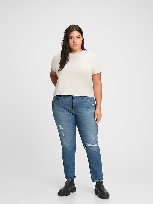 Image number 3 showing, Mid Rise Distressed Vintage Slim Jeans with Washwell