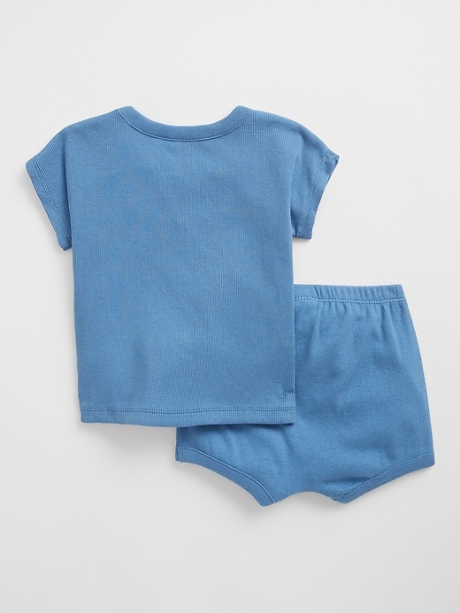 View large product image 2 of 3. Baby Ribbed Two-Piece Outfit Set