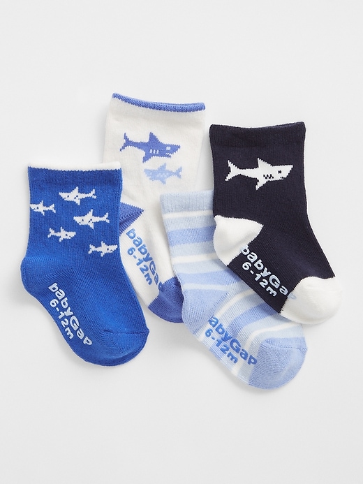 View large product image 1 of 1. babyGap Shark Crew Socks (4-Pack)