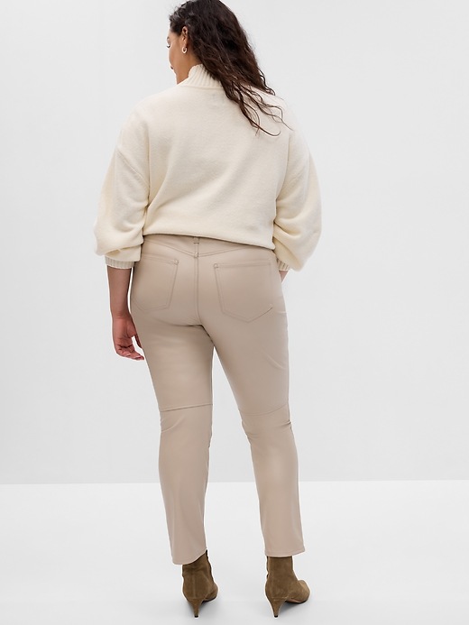 Image number 2 showing, High Rise Vintage Slim Seamed Vegan-Leather Pants