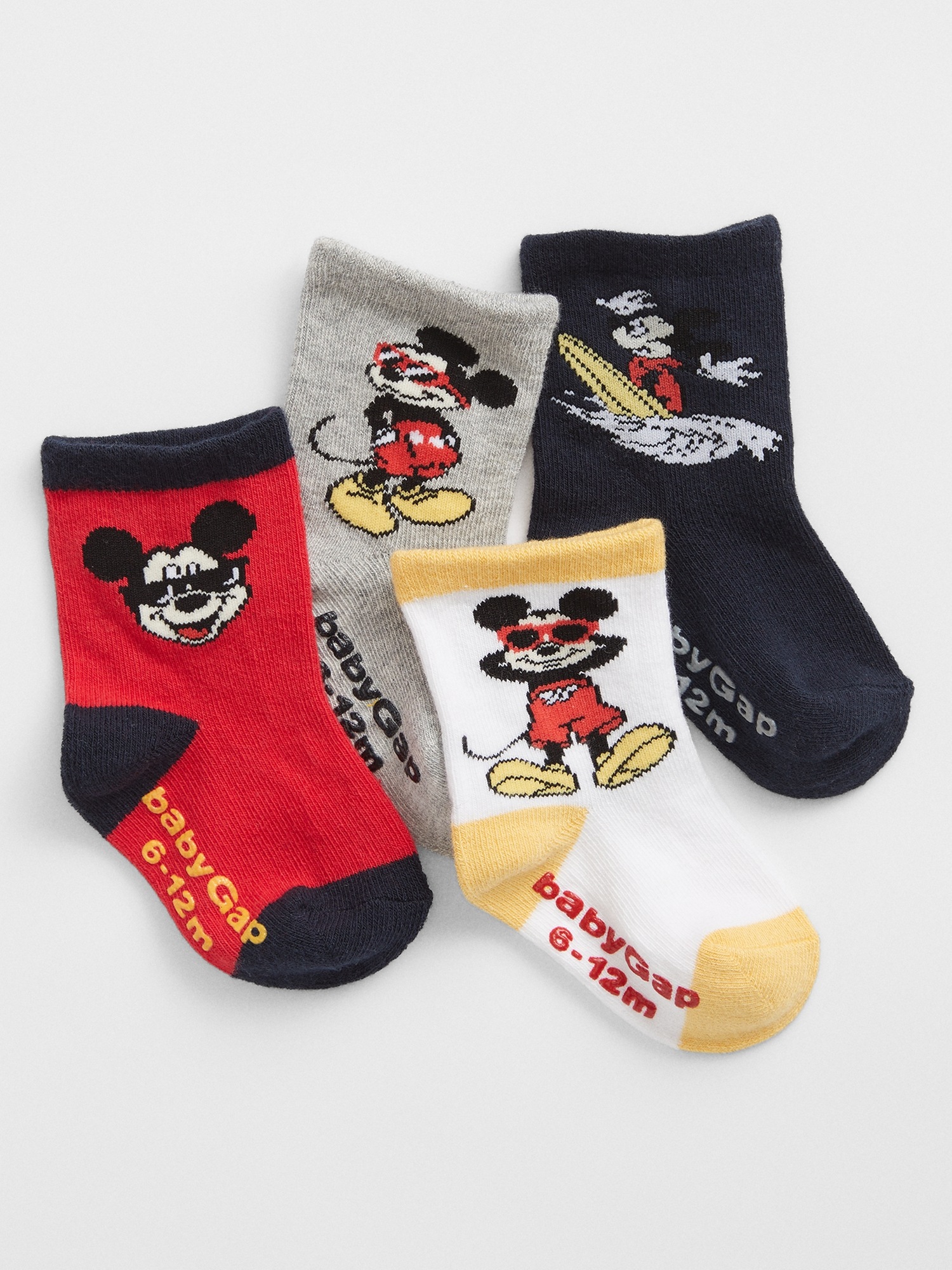 babyGap Disney Mickey Mouse Crew Socks (4Pack) Gap Factory