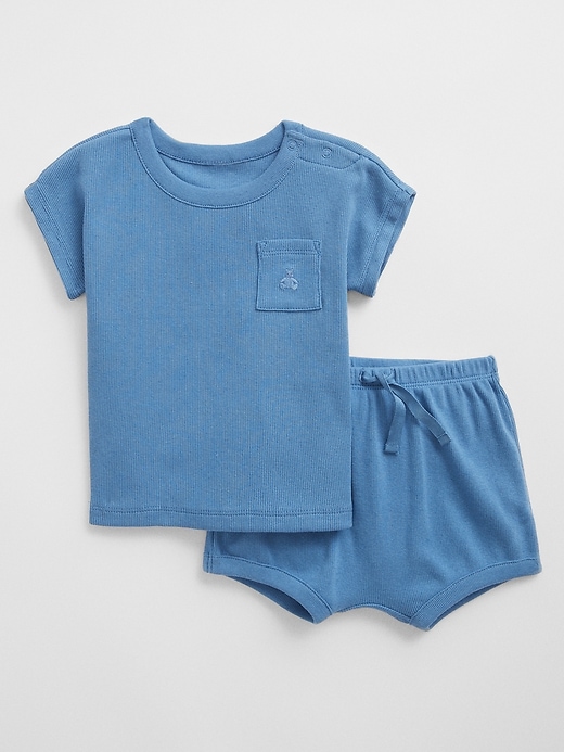View large product image 1 of 3. Baby Ribbed Two-Piece Outfit Set