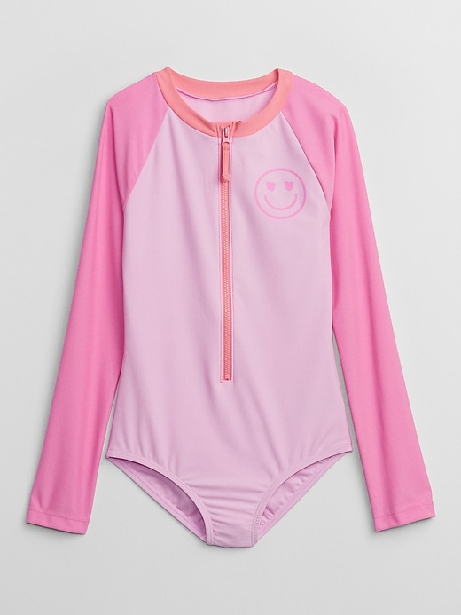 View large product image 1 of 2. Kids One-Piece Rash Guard