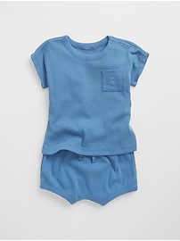 View large product image 3 of 3. Baby Ribbed Two-Piece Outfit Set