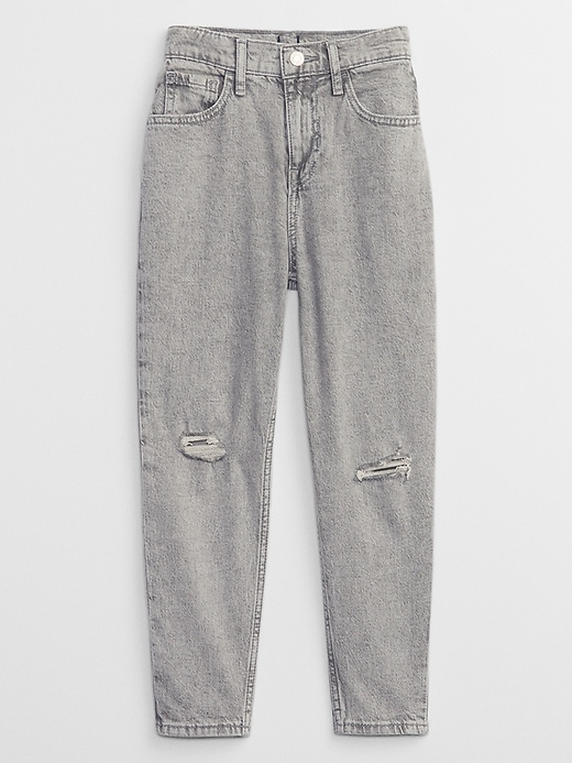 View large product image 1 of 3. Kids High Rise Destructed Mom Jeans with Washwell