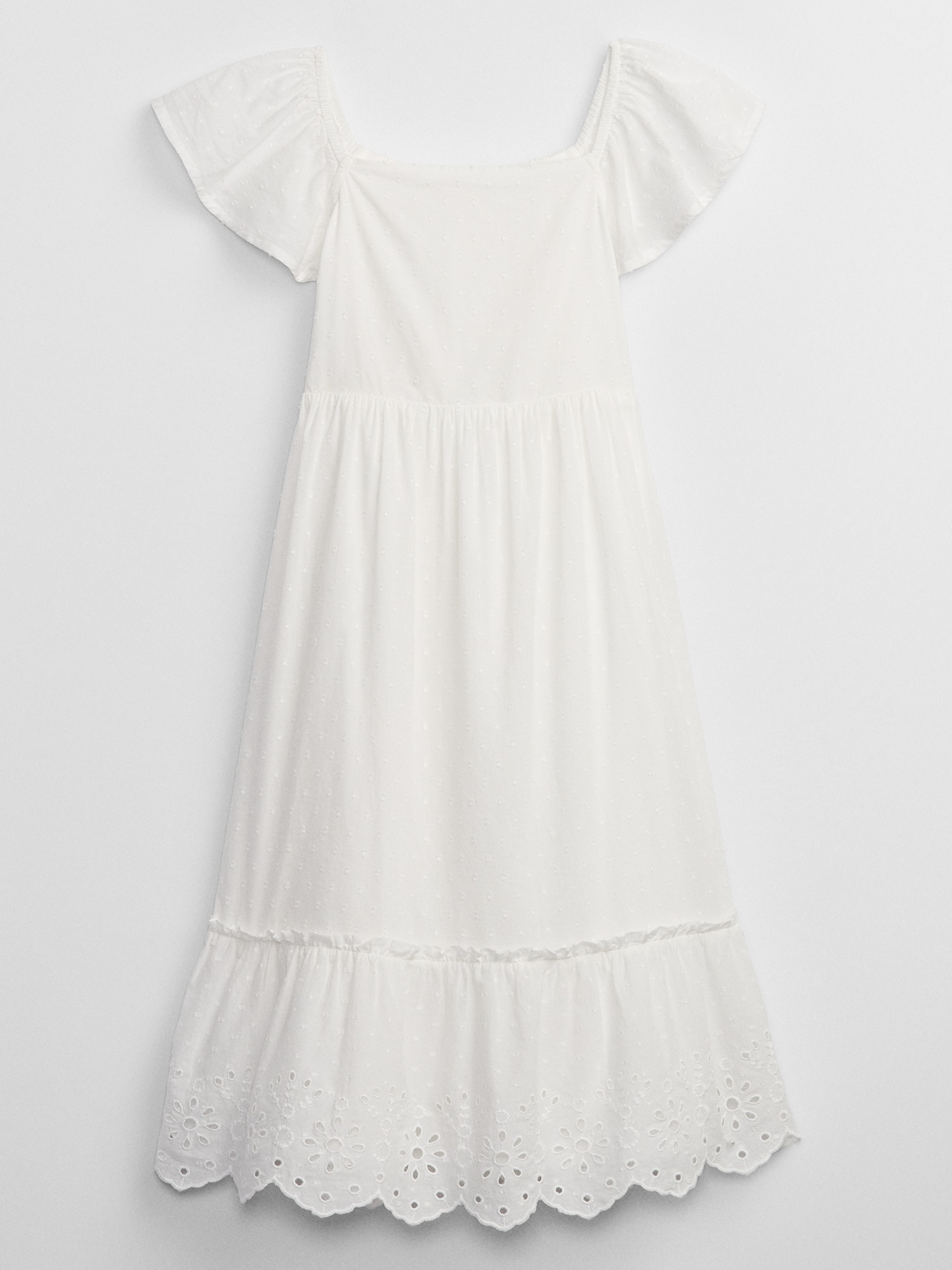 Kids Swiss Dot Flutter Dress