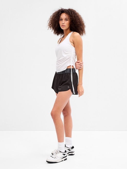 Gap Factory GapFit Brushed Jersey Ruched Tank Top (White) 